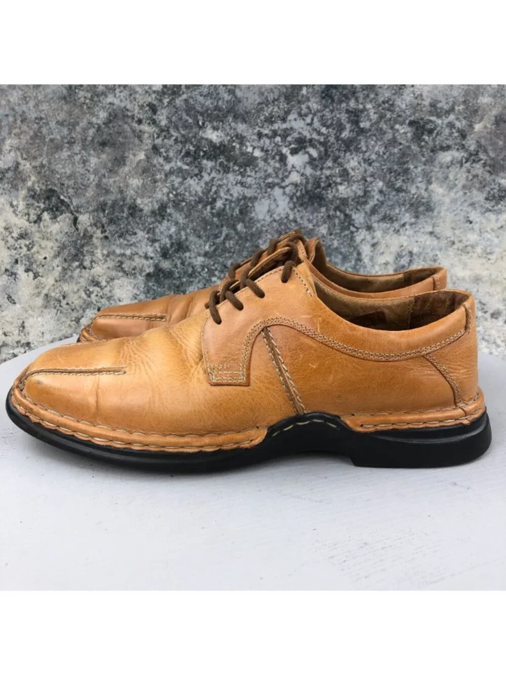 Josef Seibel Men's EU 42 (9) Brown Leather Closed Toe Lace-Up Casual Dress Shoes